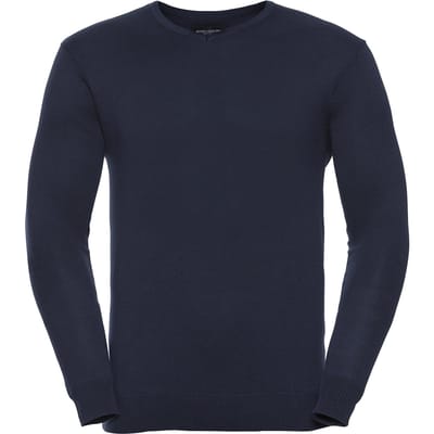 Russell Collection Heren Gebreid V Hals Sweatshirt (Franse marine)