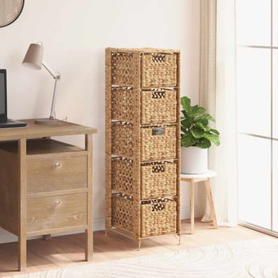 vidaXL - Opbergset - met - 5 - manden - 25,5x37x100 - cm - waterhyacint