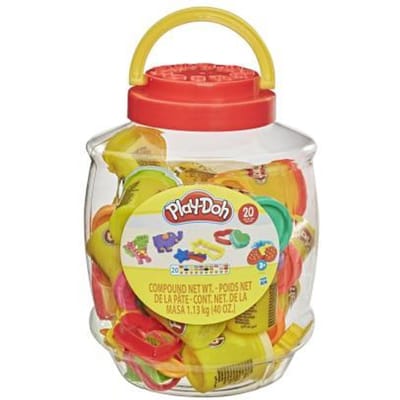 Play-Doh Bucket of Fun - Boetseerklei - 14 gereedschappen - 20 potjes klei