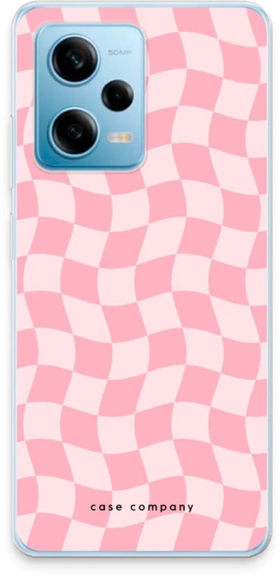 Case Company® - Hoesje geschikt voor Xiaomi Redmi Note 12 Pro 5G hoesje - Grid Roos - Soft Cover Telefoonhoesje - Bescherming aan alle Kanten en Schermrand