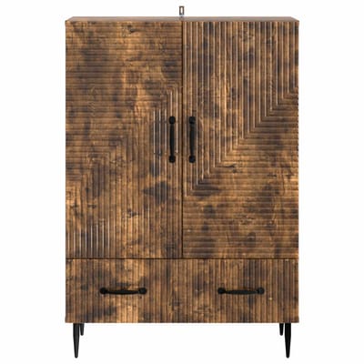 vidaXL - Dressoir - met - lade - Gerookt - eiken - 66 - x - 34,5 - x - 95 - cm - Bewerkt - hout
