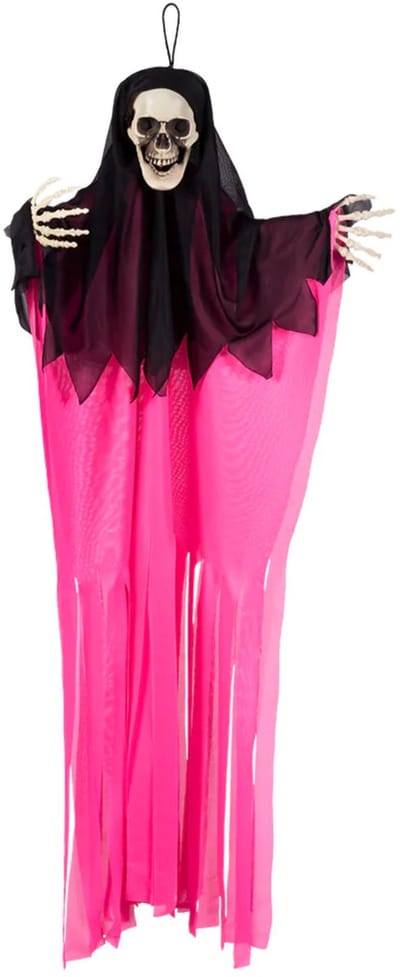 Boland Horror spook neon - roze - L90 cm - skelet - halloween - uv blacklight - decoratie - hangend
