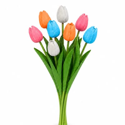Purepeak Nep Tulpen Boeket 8 Stuks - Kunstbloemen - Nepbloemen voor Binnen en Buiten - Mix