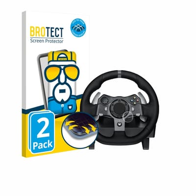 BROTECT - Screenprotector voor Logitech G920 Driving Force Gaming Racewiel - Folie Beschermfolie transparant volledig dekking - 2 Stuks