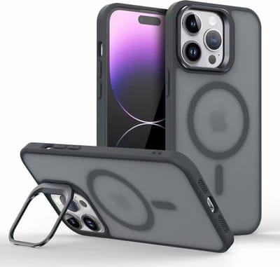 Backcover Case Hoesje Compatibel met MagSafe Geschikt voor: iPhone 15 - Ingebouwde Camera standaard - Schokbestendige beschermhoes - Zwart