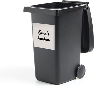 Container sticker Quote - Oma's keuken - Taupe - 40x40 cm - Kliko sticker