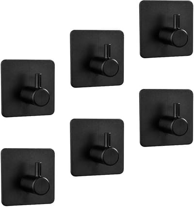 Unyqoos ® Zelfklevende Wandhaken Set van 6 voor Badkamer, Keuken en Meer - Eenvoudige Installatie zonder Boren