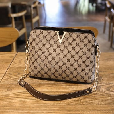 Petit Sac Polyvalent, Nouveau Sac pour Femmes Printemps et Été Imprimé Bandoulière Unique Oblique Sac Coque en V Rétro pour Femmes gray