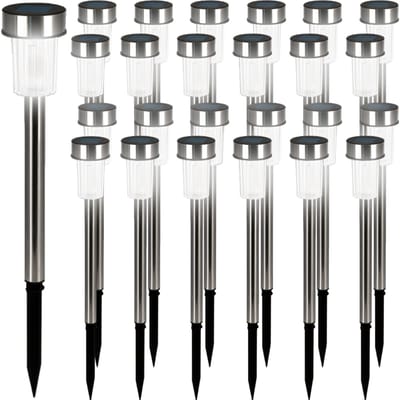 LED zonnelamp set van 24 roestvrij staal 36,5cm