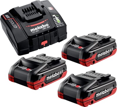Metabo basisset 3x LiHDX accupack 18 V 4.0 Ah accu ( 3x 624974000 ) + ASC 290 lader ( 627370000 )