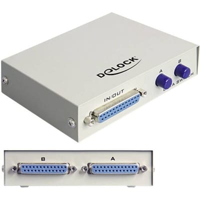 Delock 1982656 Parallel-switch 2 poorten Met metalen behuizing