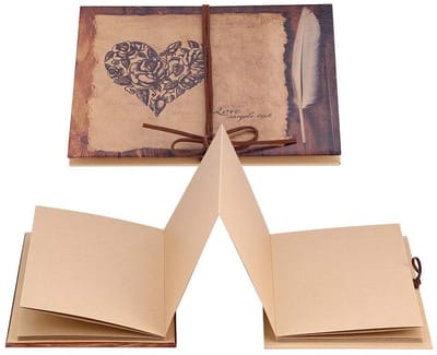 Allecto - Gekke Verkoop DIY Fotoalbum - Vintage Style - 34 Pagina's - Bruin - Creatief Handwerk - Geschikt voor Bruiloft en Valentijnsdag
