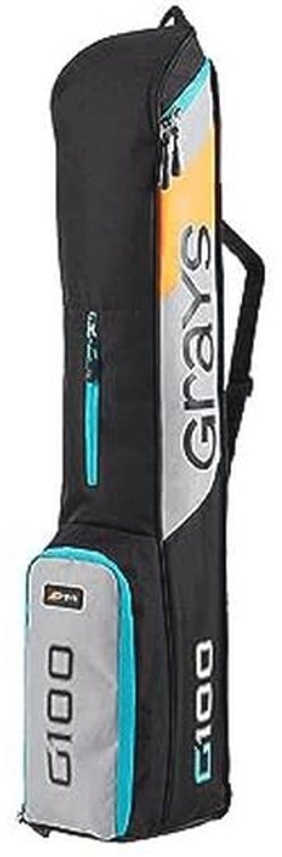 Hockey Stickbag met Extra Opbergruimte en Waterbestendige Stof - Maat M - Zwart/Zilver/Blauw