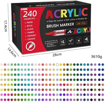KYDDOI Acrylstiften - Professionele Tekenstiften - Luxe set 240 stuks
