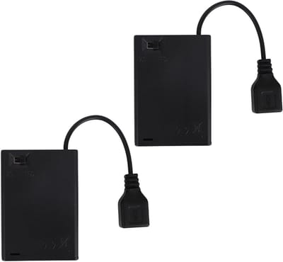 Draagbare Batterijbox - Neon Batterijhouder - Draadloze Verlichting - Transformeert 5V LED - 6.9x4.9 cm - Zwart