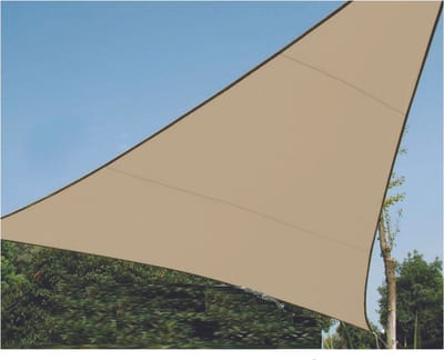 Schaduwdoek 3,6 x 3,6 x 3,6m - water en luchtdoorlatend - driehoek - champagne