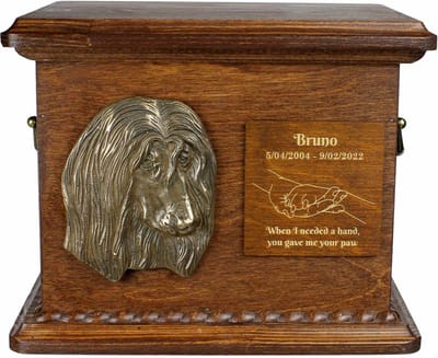 Afghaanse Hound urn - gepersonaliseerde gedenkdoos voor hondenas