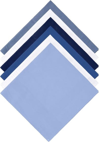 Allecto - Heren zakdoeken - Katoen - Zacht en herbruikbaar - Blauw - Grootte 40x40 cm - Set van 6 - Geschikt voor mannen - Blauw zakdoekmodel