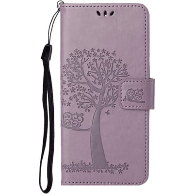 Comfycase Samsung Galaxy S21 Plus Bookcase Hoesje Uiltjes Paars