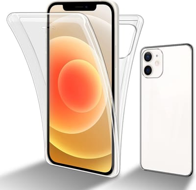 Cadorabo Hoesje geschikt voor Apple iPhone 12 MINI in TRANSPARANT - 360° Full Body Case Cover Beschermhoes Voor- en achterbescherming, all-round bescherming met displaybescherming