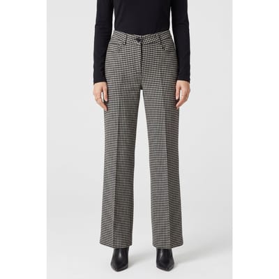 The Kooples Straight Long Flare Trousers Black White Size: 34 | Formal pants Outlet | Dames | Zwart