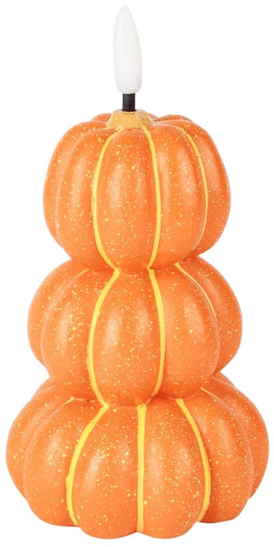 Dekoratief | Kaars 'Pumpkin Stack', oranje, LED, 13cm | A255934