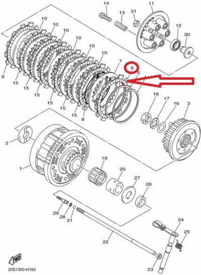 Disque garni d'embrayage pour moto Yamaha 600 XJ6 Diversion 4H7-16321-02-00 Neuf