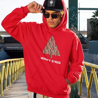 Lekker Waus Foute Kerst Hoodie Rood - Pillenboom Merry Christmas - Maat XS - Kerst Outfit Dames & Heren