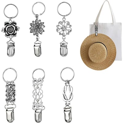 Hoedclip voor op reis, petbevestigingsclips, metalen bloemenhandtas, eendenbekhoedclips, hoedenhouder gray