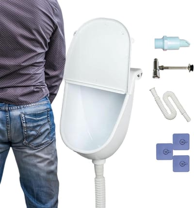 Urinoir Afvoer - Draagbaar Toilet - Buiten Gebruik - Lekvrije Technologie - Met Deksel - Grijs