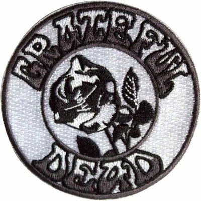 Grateful Dead - Black & White Rose Patch - Wit/Zwart