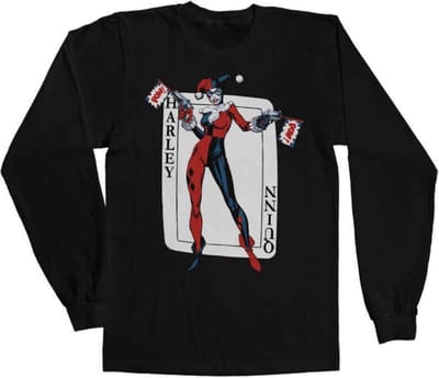 DC Comics Batman Longsleeve shirt -S- Harley Quinn Card Games Zwart