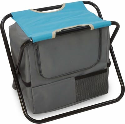 Opvouwbare en lichtgewicht kampeerkruk - Visstoel met geintergreerde koeltas 36x28x42cm