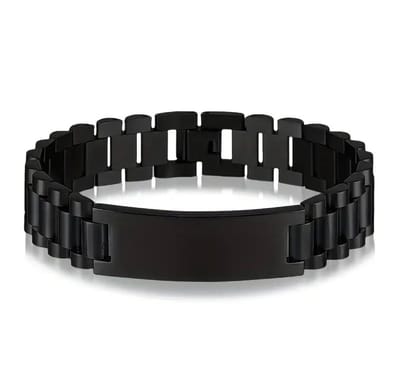 Mpariz - Dames en Herenarmband - Titanium - RVS - Zwart