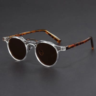 Tijdloze Retro Stijl Ronde Vorm Vormgegeven Montuur Zonnebril voor Voor Mannen Punk Stijl Zonlicht Bril Stijlvolle Zonwering Vintage Stijl Zicht UV400 black