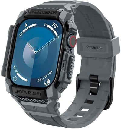 Spigen Rugged Armor Pro Hoesje en Bandje Geschikt voor Apple Watch 11/10 46MM Grijs