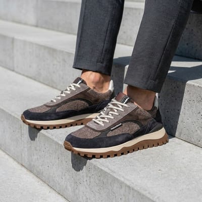 Floris van Bommel - DE GROMMER 05.10 - Lage sneakersVrije tijdsschoenenHeren sneakers - Kleur: Bruin - Maat: 42.5