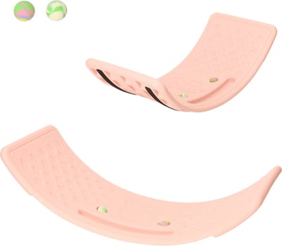 Playos® - Balansbord - met Balletjes - Roze - tot 90 kg - Plastic - Antislip - 67 cm x 27.5 cm - Kinderen en Volwassenen - Wiebelbord Peuters - Balanceerbord - Balance Board - Montessori Speelgoed