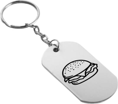 Akyol - Hamburger Sleutelhanger - Hamburger - Hamburger liefhebber - Leuk kado voor iemand die van hamburgers houd - 2,5 x 2,5 CM