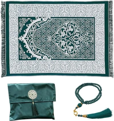 Zacht en draagbaar gebedstapijt voor moslims met gebedsketting, ideaal voor mannen en vrouwen, perfect als cadeau voor elke gelegenheid