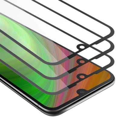 Cadorabo 3x Screenprotector geschikt voor Huawei Y5 2019 / Enjoy Play 8 / Honor 8S Volledig scherm pantserfolie Beschermfolie in TRANSPARANT met ZWART - Getemperd (Tempered) Display beschermend glas in 9H hardheid met 3D Touch