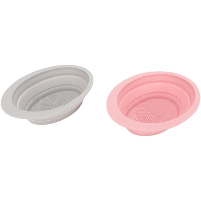 2 stuks Siliconen Cosmetische Kwast Reinigingskom Opvouwbare Make-up Kwast Reinigingskom voor Make-up Kwast gray