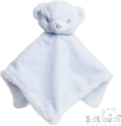 Soft Touch Eco Recycled Knuffeldoekje Beertje 36x36 Cm blauw
