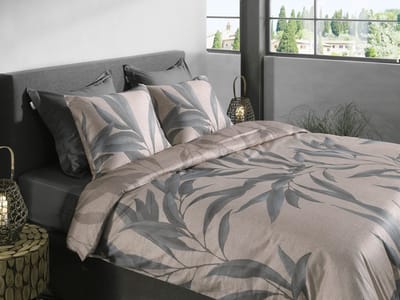 Heckettlane Ramo Dekbedovertrek - Dekbedovertrek van 100% Katoen-Satijn - 240x200-220 cm - Lits-Jumeaux - Taupe
