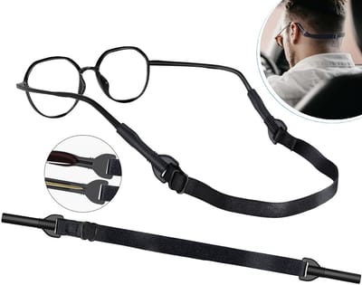 Verstelbare Neopreen Brillenband – Zwart – Comfortabele & Duurzame Sport Brillenkoord – Unisex – Geschikt voor Zonnebrillen, Leesbrillen & Sportbrillen – 1 Stuk