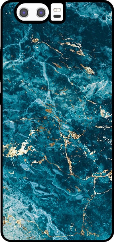Smartphonica Telefoonhoesje Geschikt voor Huawei P10 met marmer opdruk - TPU backcover case blue marble design - Blauw geschikt voor Huawei P10