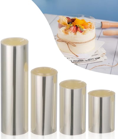 4 Rolls Cake Edge Film - 6cm-8cm-10cm-15cm - Hoge Cake Ring - 10m Transparante Rol Cake Kraag - Cake Acetaat Bakaccessoires voor Chocolade Mousse Cake Dessert Decoratie