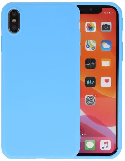 Premium Color Bescherming Telefoonhoesje - Backcover Hoesje - Achterkant Hoesje - Geschikt voor iPhone Xs Max - Licht Blauw