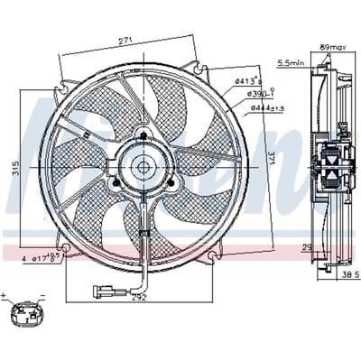 Koelventilatorwiel, motorkoeling NISSENS 85606