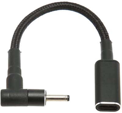 Allecto - USB C Naar DC Male Adapter - 100W Oplaadadapter - Aluminium - USB C Female Naar 3.0x1.0mm DC Male - Geschikt voor Laptops - Compact Model